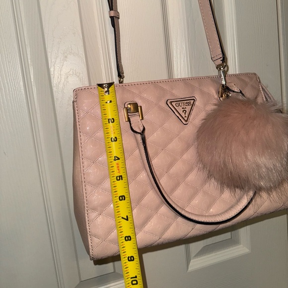 Pink Guess Satchel Purse with Crossbody Belt. - Picture 10 of 11